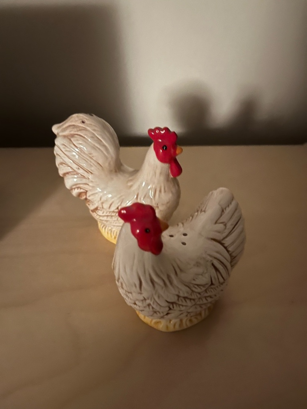 Vintage Ceramic Chicken Salt and Pepper Shaker Set - Rustic Home Accent